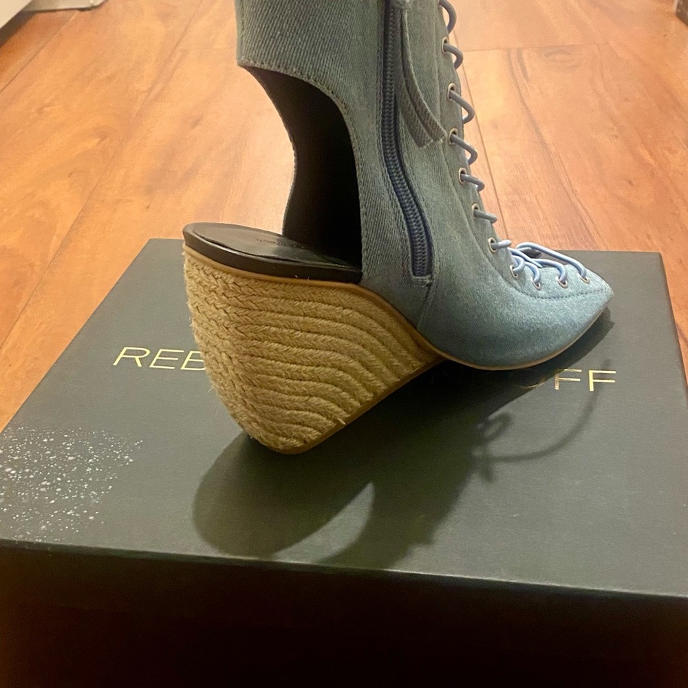 Rebecca Minkoff Denim Blue Lace-Up Wedges